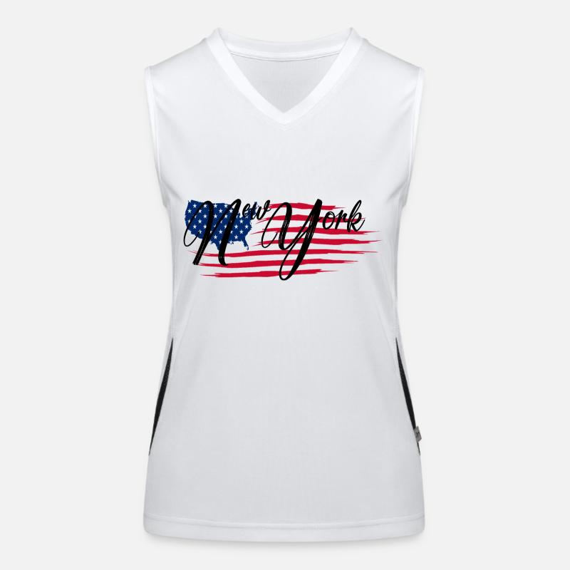New York Top sportivo da donna in contrasto cromatico