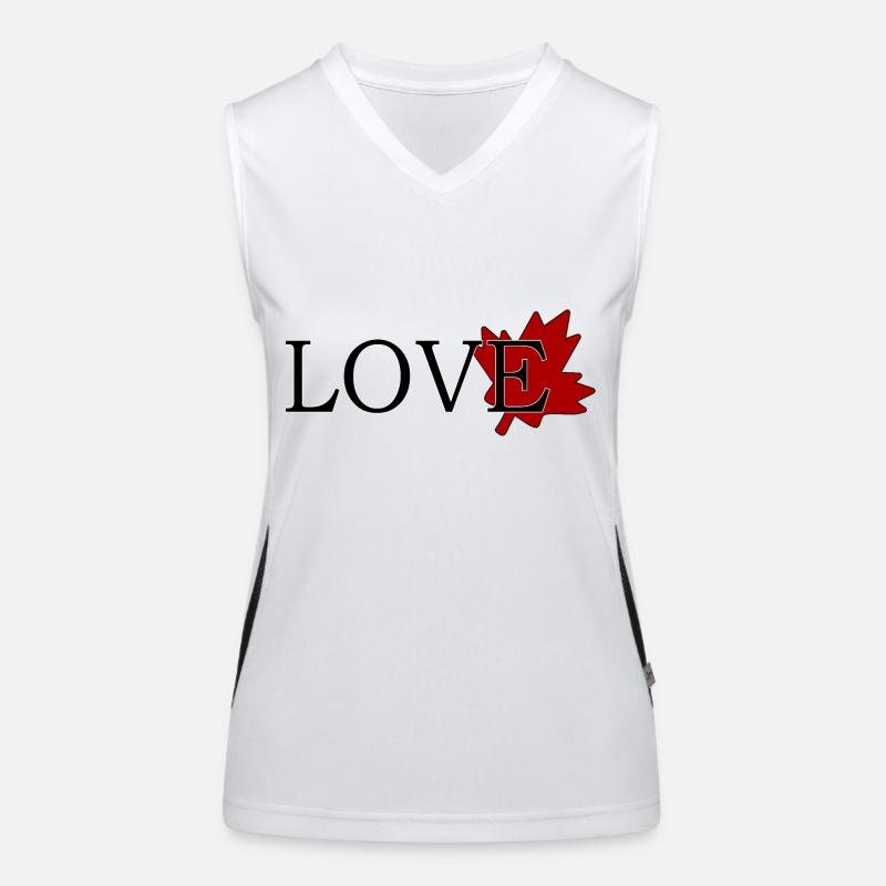 Liebe Ahornblatt von Kanada Funktionelles Kontrast-Tank Top für Frauen