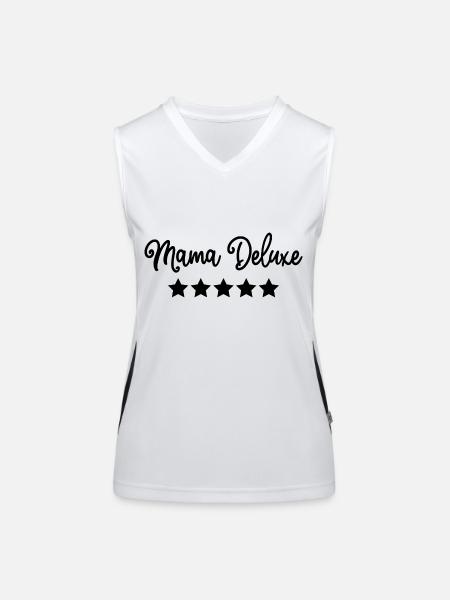 Drôle de cadeau maman Fête des mères - Débardeur respirant contrasté Femme - blanc/noir - Devant