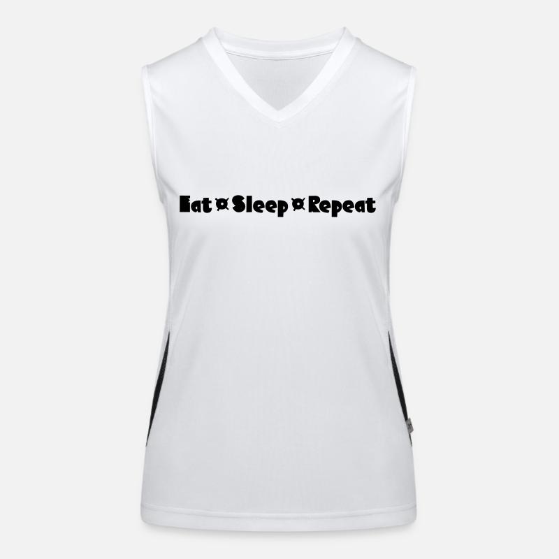 Eat Sleep Repeat Funktionelles Kontrast-Tank Top für Frauen