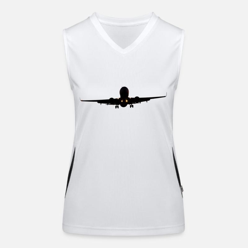 Flugzeug wird landen Funktionelles Kontrast-Tank Top für Frauen