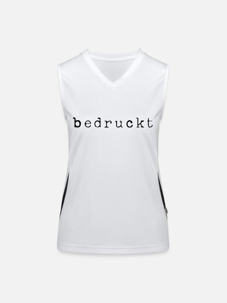 printed statement black - Women's Functional Contrast Tank Top - white/black - Front