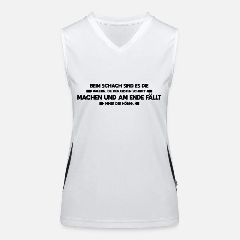 Bauern Schach witziger Spruch Funktionelles Kontrast-Tank Top für Frauen
