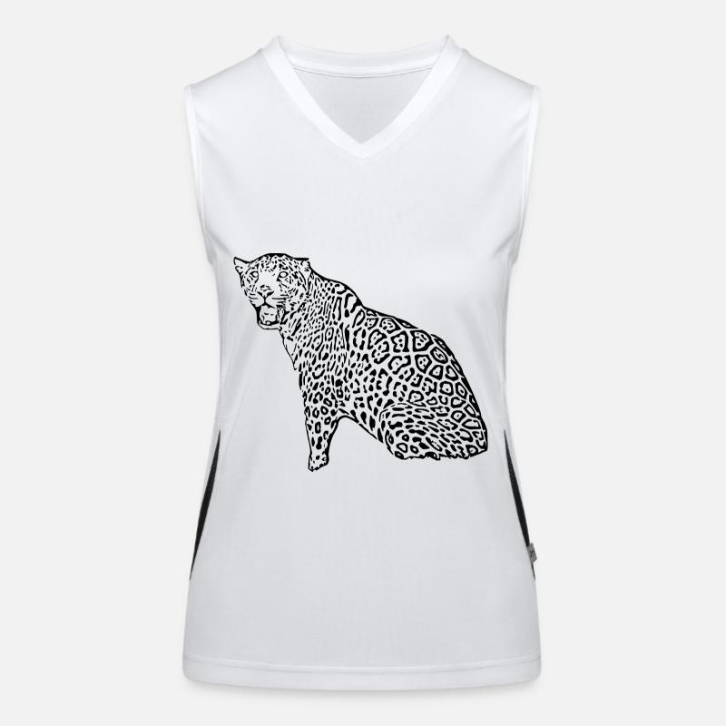 leopard schwarz Funktionelles Kontrast-Tank Top für Frauen