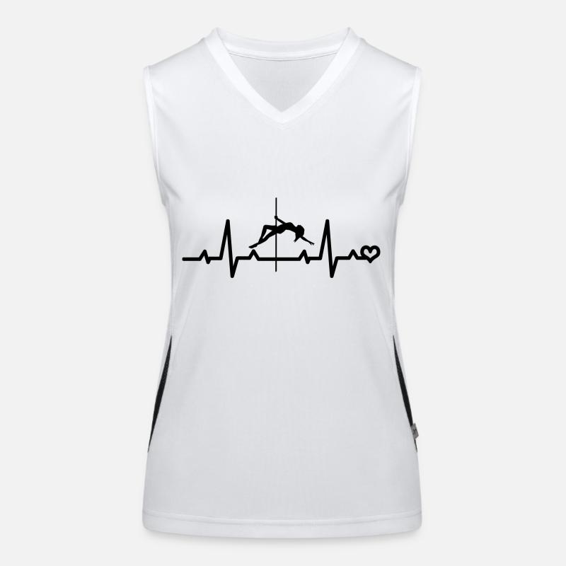 Pole dance Herzschlag Herzfrequenz Tanzen Pole EKG Funktionelles Kontrast-Tank Top für Frauen