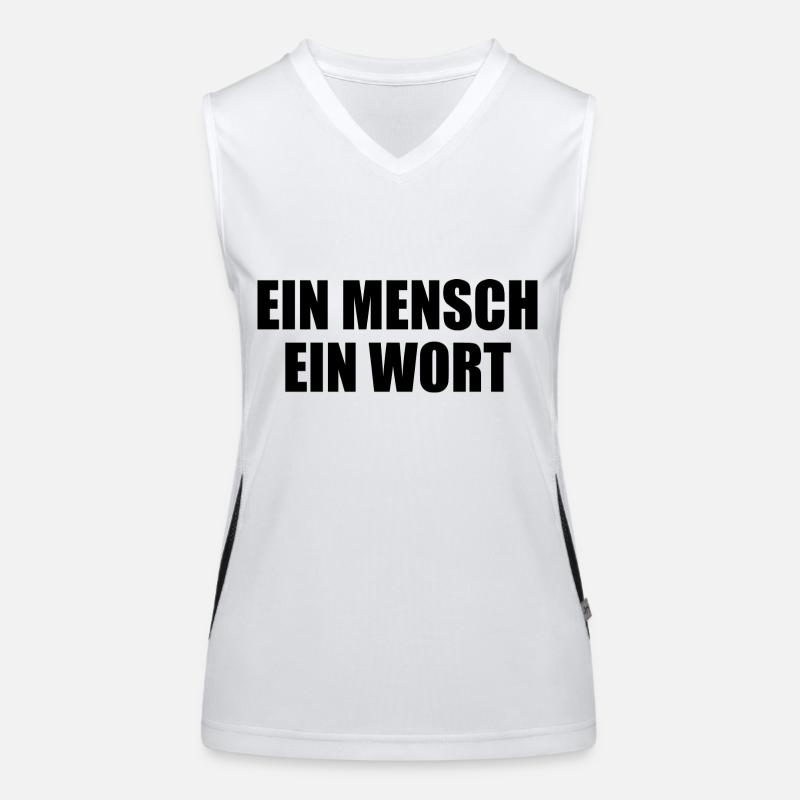 ein mensch ein wort Funktionelles Kontrast-Tank Top für Frauen