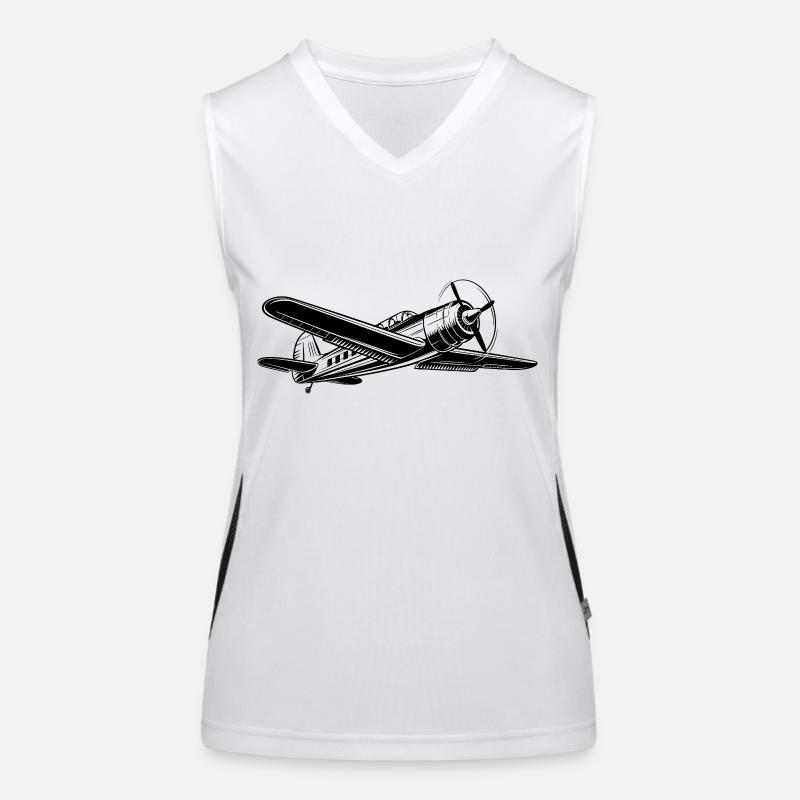 Flugzeugpilot Flugplatz Flugsport Funktionelles Kontrast-Tank Top für Frauen