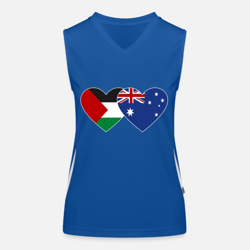 Drapeau de la Palestine Australie Coeur Débardeur respirant contrasté Femme