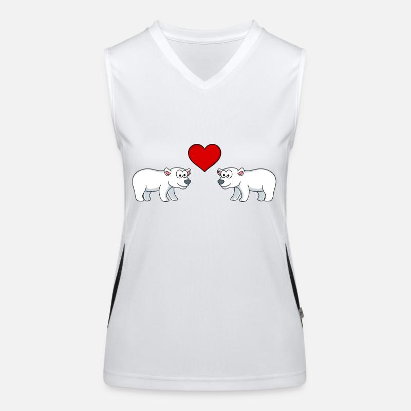 Eisbär Comic Paar liebe Funktionelles Kontrast-Tank Top für Frauen
