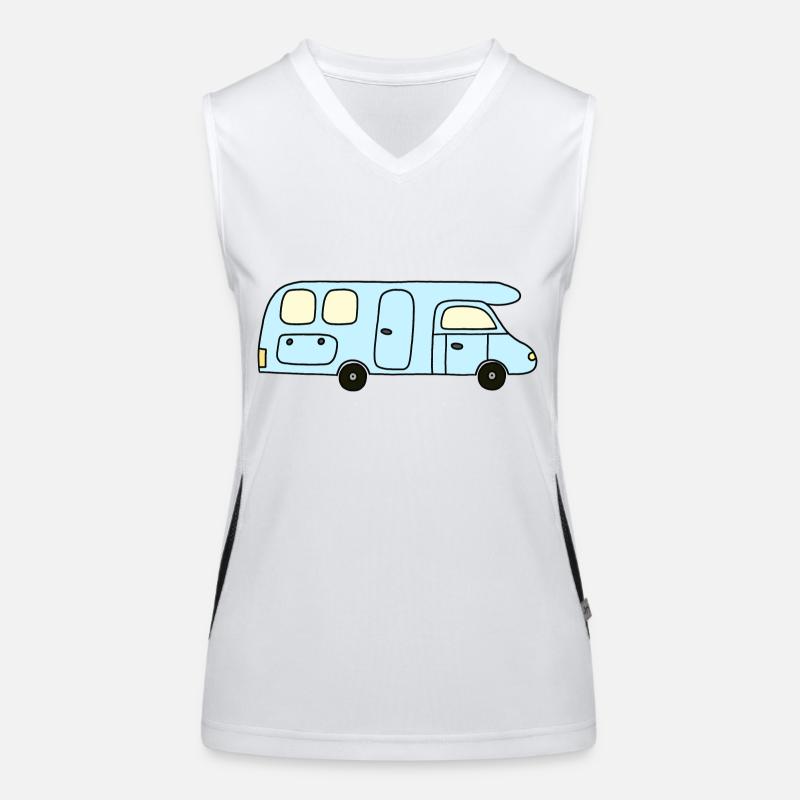 Camping-car bleu clair Débardeur respirant contrasté Femme