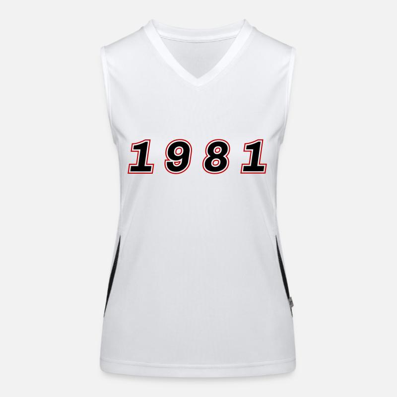 1981 Year Number Women's Functional Contrast Tank Top