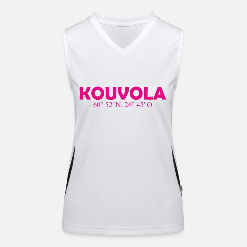 Kouvola - Finland - Coordinates Longitude Latitude Women's Functional Contrast Tank Top