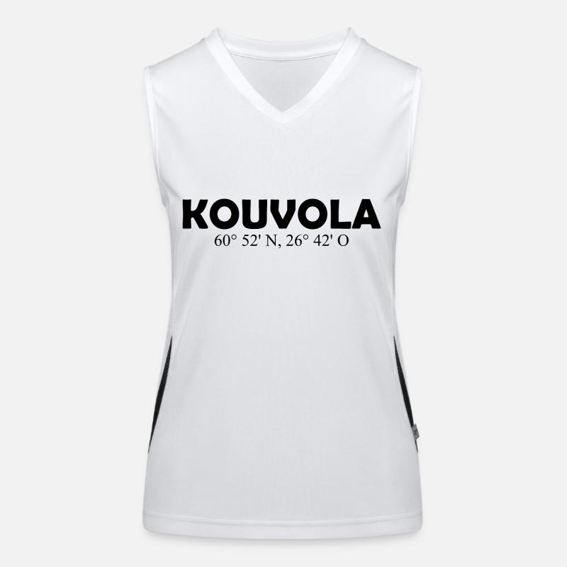 Kouvola - Finland - Coordinates Longitude Latitude Women's Functional Contrast Tank Top