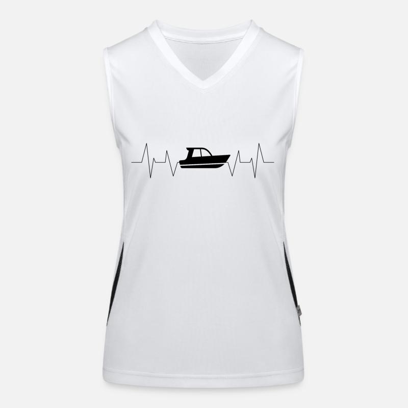 Herzschlag Boot Motorboot Funktionelles Kontrast-Tank Top für Frauen