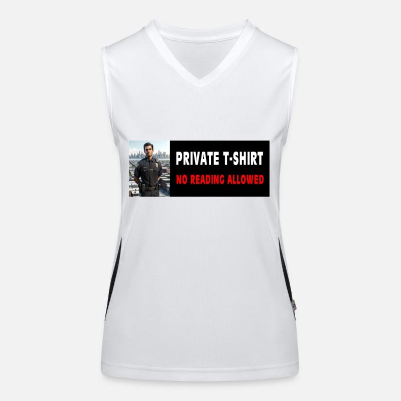 private t shirt no reading allowed Women's Functional Contrast Tank Top