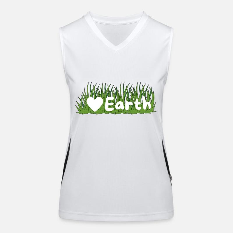 We love planet earth green grass Women's Functional Contrast Tank Top