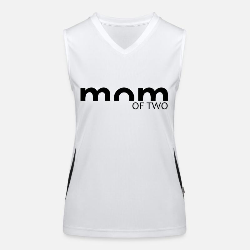 MAMAN - MUTTER von zwei Kindern Funktionelles Kontrast-Tank Top für Frauen