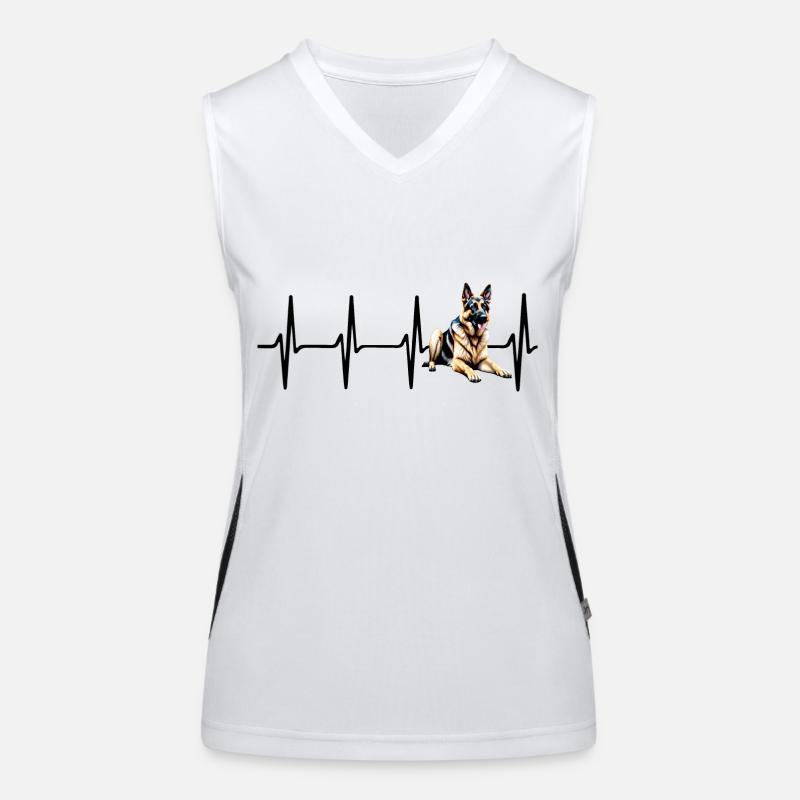 Herzschlag Deutscher Schäferhund Funktionelles Kontrast-Tank Top für Frauen