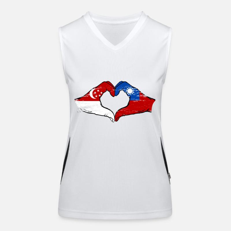 Singapour Taiwan mains forme de coeur utilisé Débardeur respirant contrasté Femme