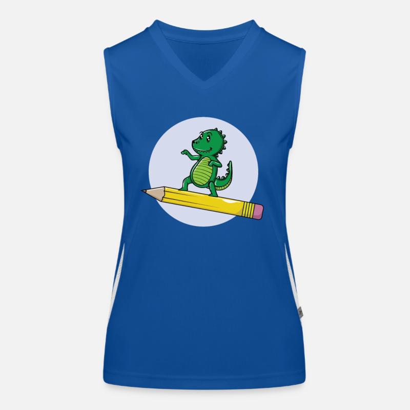Einschulung Dino Bleistift Funktionelles Kontrast-Tank Top für Frauen