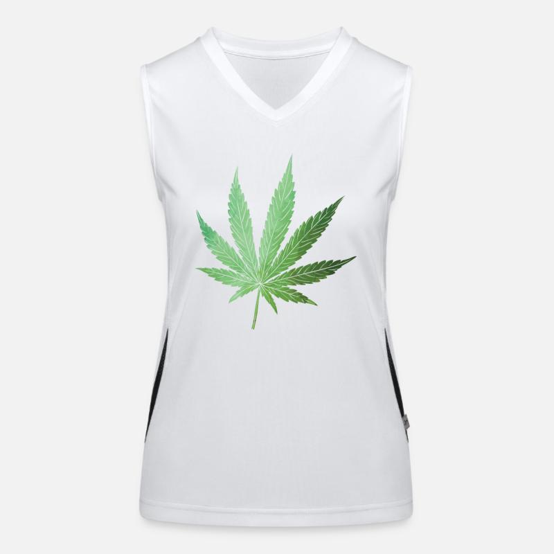 Marijuana Cannabis Leaf Women's Functional Contrast Tank Top