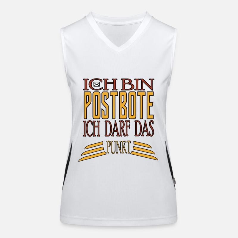 Postbote Post Sprüche lustig Funktionelles Kontrast-Tank Top für Frauen