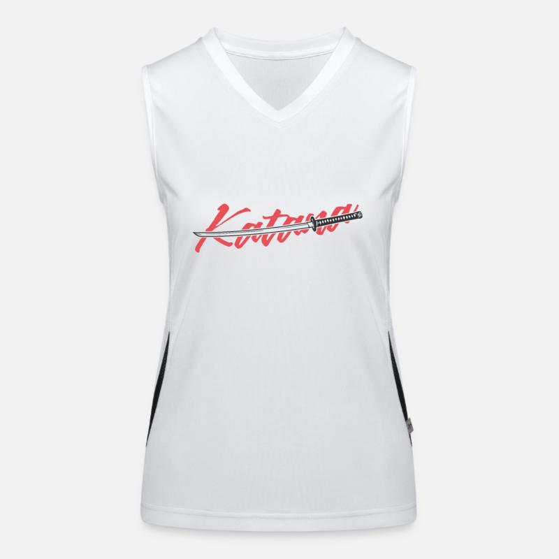Samurai Sword Katana Women's Functional Contrast Tank Top