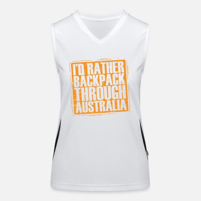 Je préfère Backpack à travers Outback Australia Débardeur respirant contrasté Femme