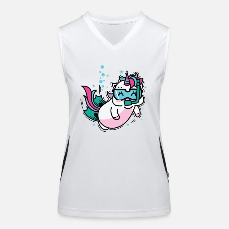 Licorne plongée Créatures mythiques Sport Débardeur respirant contrasté Femme