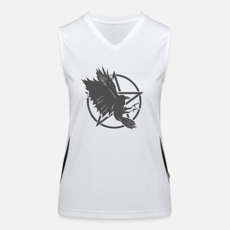 grasping raven grasping crow bird Women's Functional Contrast Tank Top