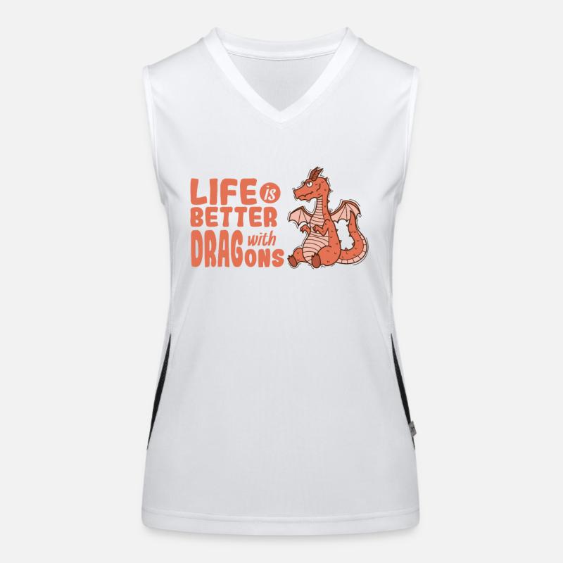 Life is better with Dragons Tier Drache Funktionelles Kontrast-Tank Top für Frauen
