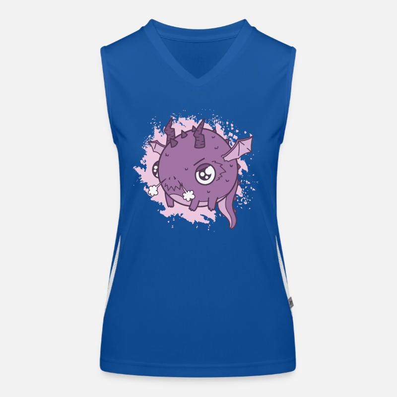 dicker Kawaii Drache ist sauer Funktionelles Kontrast-Tank Top für Frauen