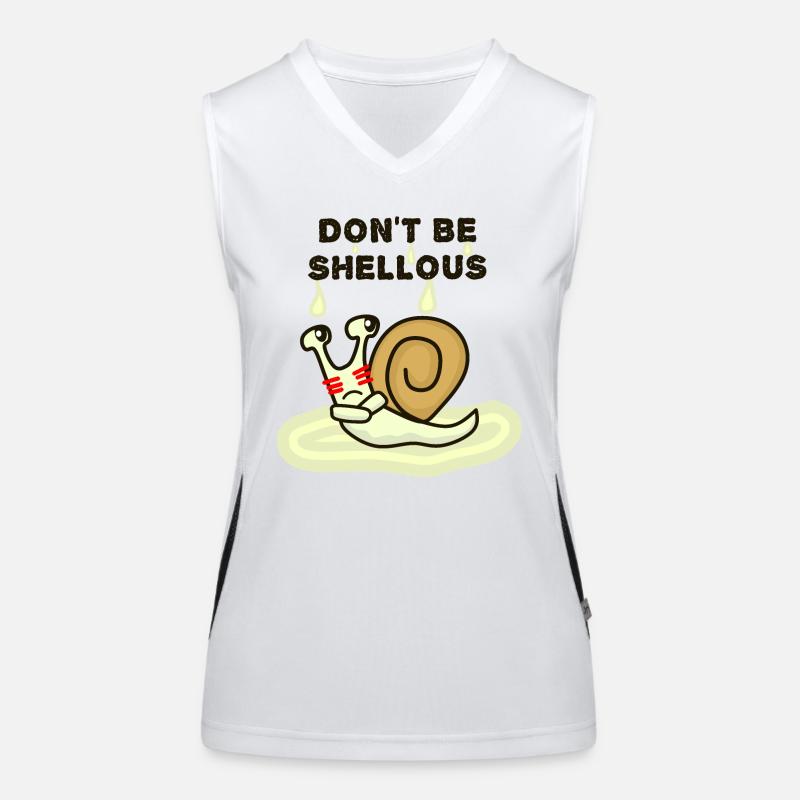 Don't be shellous, Funny Snail Pun Women's Functional Contrast Tank Top