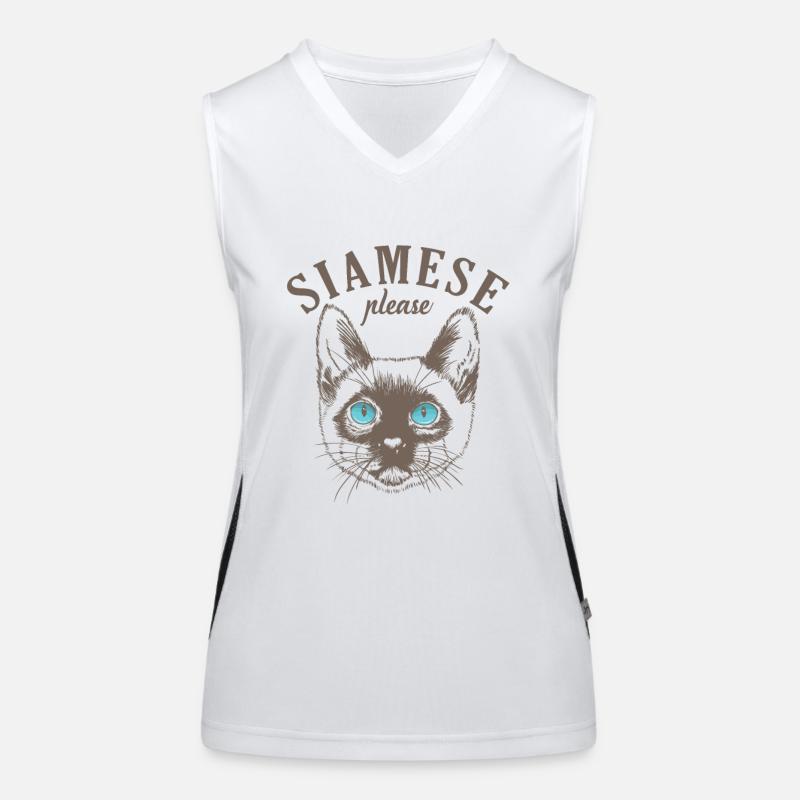 Siamese Cat please Pet Cat Breed Women's Functional Contrast Tank Top