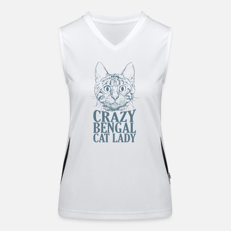 Crazy Bengal Cat Lady Race de chat domestique Débardeur respirant contrasté Femme