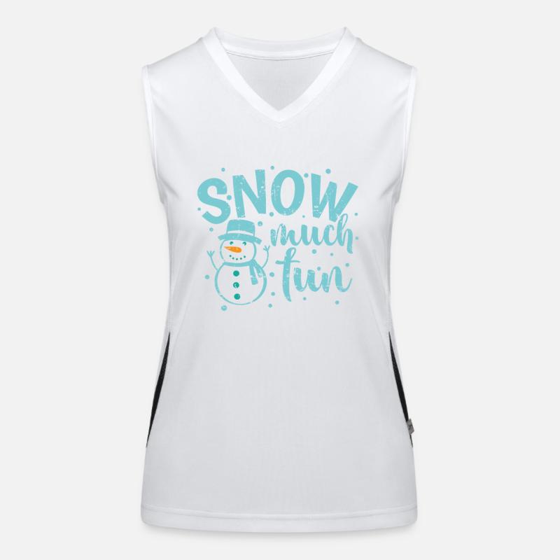 Snow much Fun Winter Jahreszeit rodeln Funktionelles Kontrast-Tank Top für Frauen