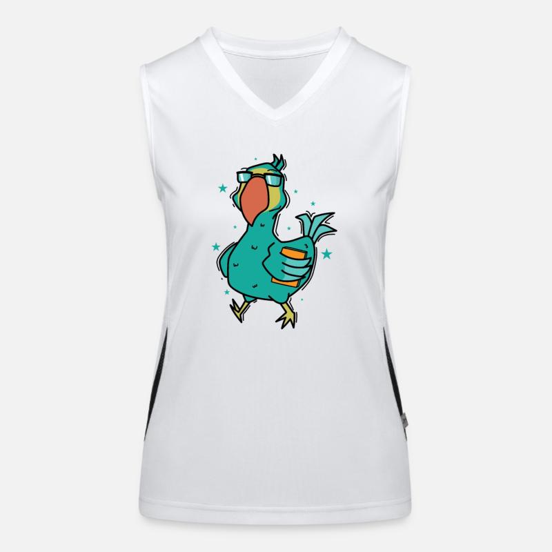 Dodo mit einem Buch Vogel aus Mauritius Funktionelles Kontrast-Tank Top für Frauen