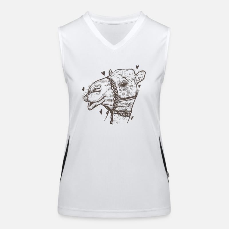 Kamel Karawane Wüste Dromedar Tier Funktionelles Kontrast-Tank Top für Frauen