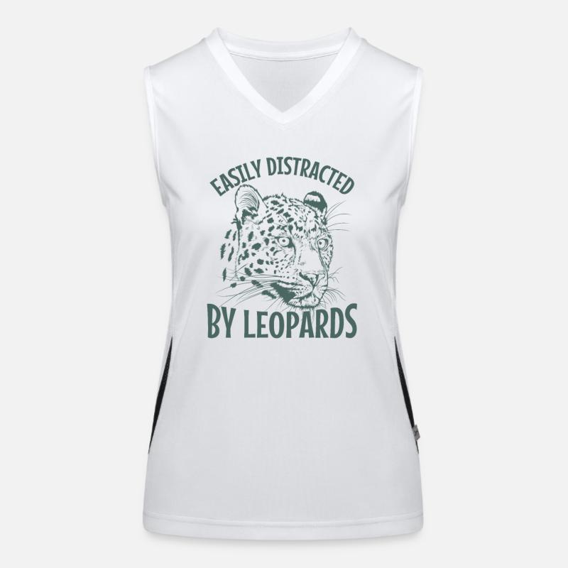 Easily Distracted by Leopards Raubkatze Funktionelles Kontrast-Tank Top für Frauen