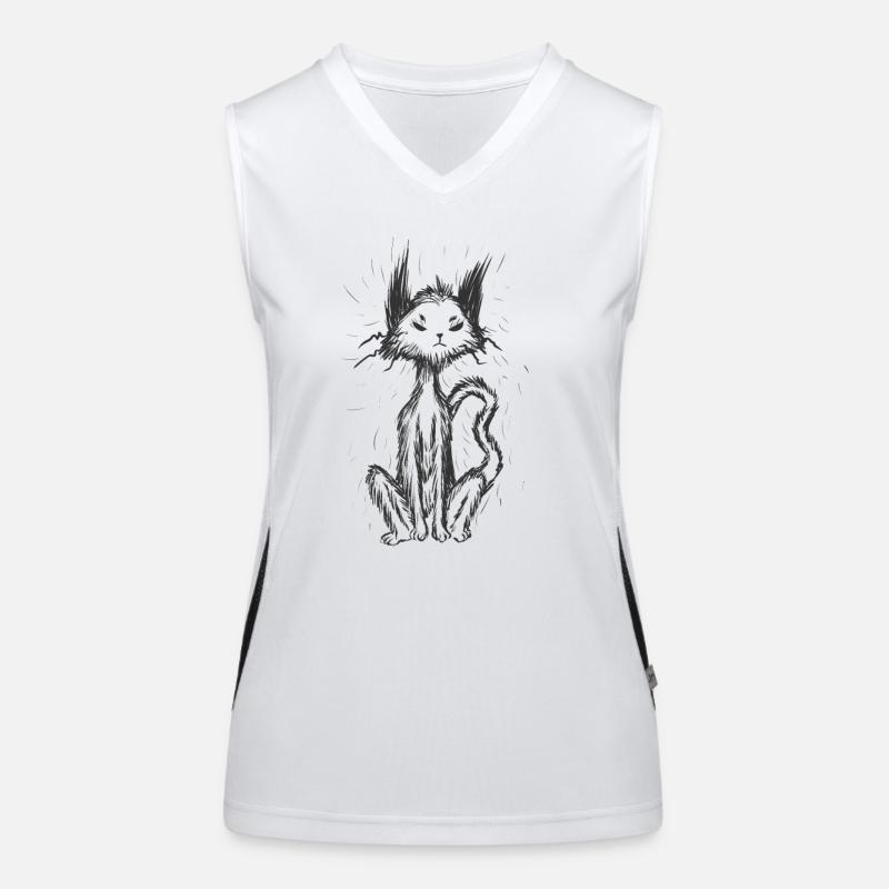 Gothic Cat Horror Melancholy Women's Functional Contrast Tank Top