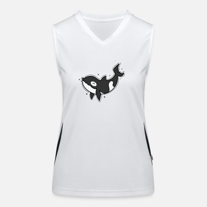 Orca, Big Whale, Sea Creature Women's Functional Contrast Tank Top