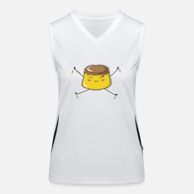 süßer Pudding Vanille Essen Funktionelles Kontrast-Tank Top für Frauen