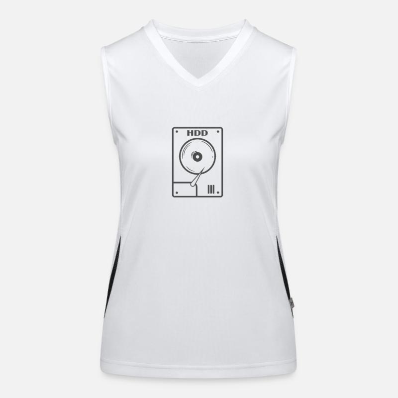 Module de stockage rétro disque dur HDD Débardeur respirant contrasté Femme