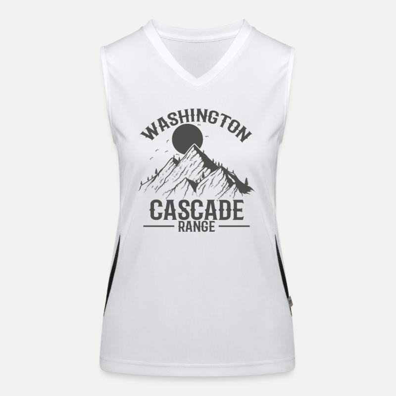 Washington Cascade Range Pazifischer Feuerring Funktionelles Kontrast-Tank Top für Frauen
