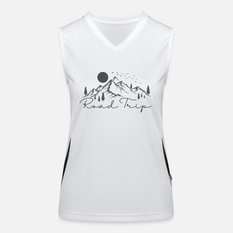 Road Trip Berge Reise Abenteuer Route Funktionelles Kontrast-Tank Top für Frauen
