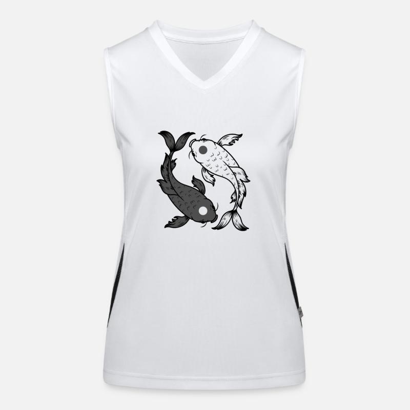 Fische Yin and Yang Symbol Harmonie Funktionelles Kontrast-Tank Top für Frauen
