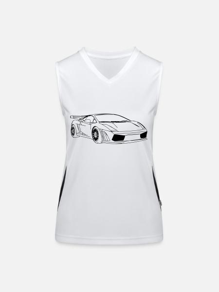 lambo - Funktionelles Kontrast-Tank Top für Frauen - Weiß/Schwarz - Vorne