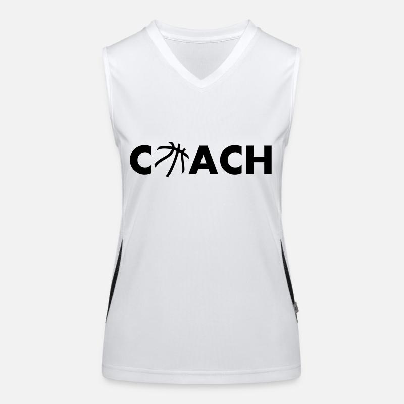 basketball coach - Women's Functional Contrast Tank Top - white/black