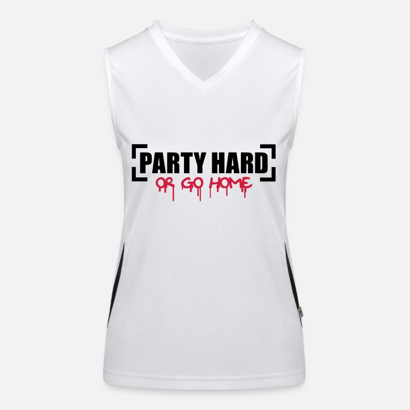 Party Hard Or Go Home Funktionelles Kontrast-Tank Top für Frauen