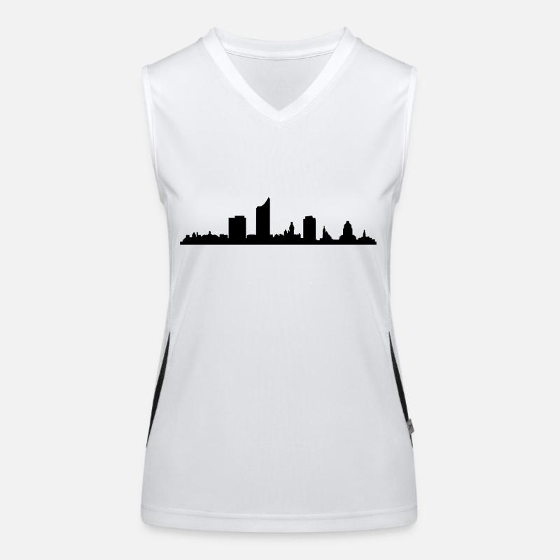 Skyline Leipzig Funktionelles Kontrast-Tank Top für Frauen